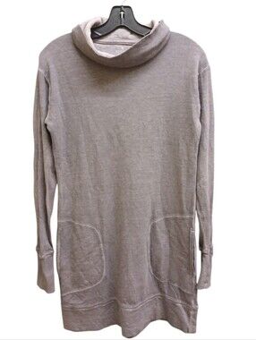 Athleta Eco Wash Turtleneck Sweatshirt Tunic Dress Gray Size Extra Small